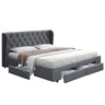 Artiss Bed Frame Queen Size Base With Storage Drawers Charcoal Fabric Mila Collection