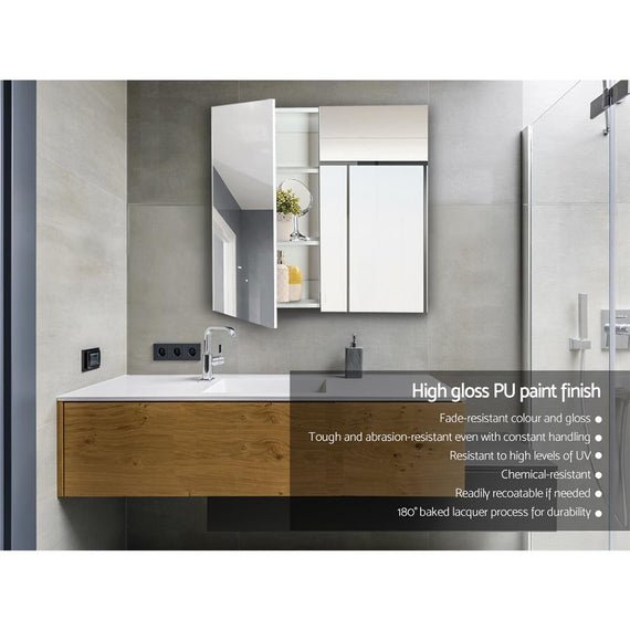 Cefito Bathroom Mirror Cabinet 750x720mm White