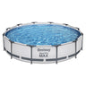 Bestway Swimming Pool 366x76cm Steel Frame Round Above Ground Pools w/ Filter Pump 6473L