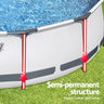 Bestway Swimming Pool 366x76cm Steel Frame Round Above Ground Pools w/ Filter Pump 6473L