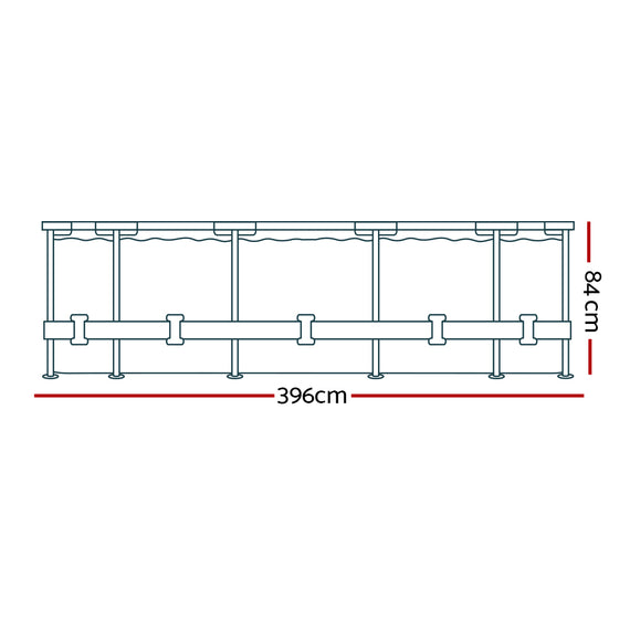 Bestway Swimming Pool 396x84cm Steel Frame Round Above Ground Pools w/ Filter Pump 8680L