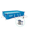 Bestway Swimming Pool 300x201x66cm Steel Frame Above Ground Pools w/ Filter Pump 3300L