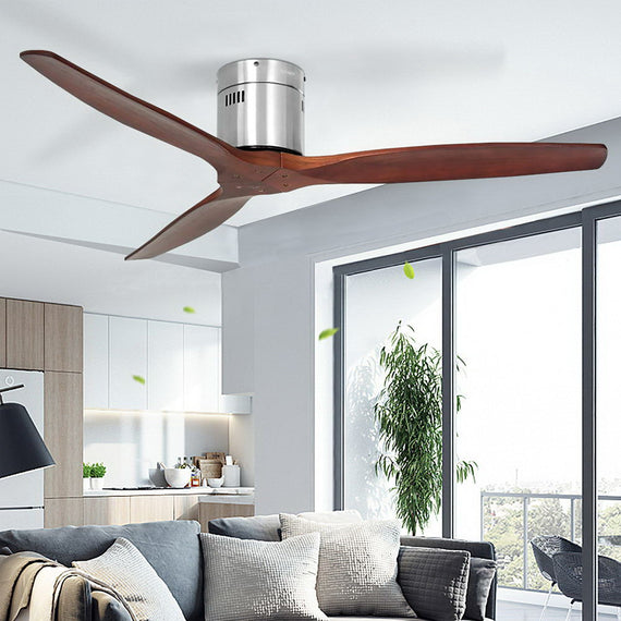 Devanti 52'' Ceiling Fan With Remote Control Fans 3 Wooden Blades Timer