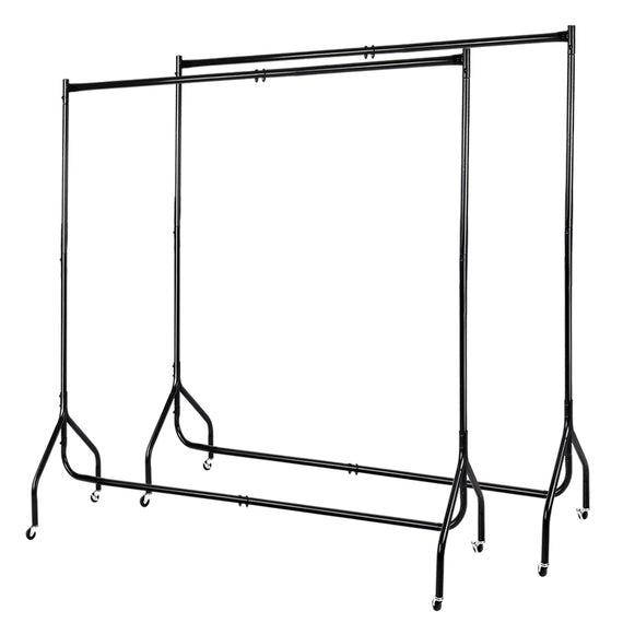 Artiss 2X Clothes Rack Coat Stand 6FT Rail Wheels