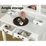 Artiss Dressing Table Stool Set Foldable Mirror White