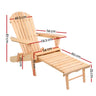 Gardeon 2PC Adirondack Outdoor Chairs Wooden Sun Lounge Patio Furniture Garden Natural