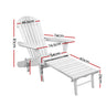 Gardeon 2PC Adirondack Outdoor Chairs Wood Foldable Sun Lounge Patio Furniture