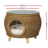 Gardeon Coffee Side Table Wicker Aluminium Desk Pet Bed Storage Outdoor Furniture