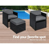 Gardeon Outdoor Dining Set 13 Piece Wicker Table Chairs Setting Black