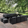 Gardeon Outdoor Dining Set 13 Piece Wicker Table Chairs Setting Black