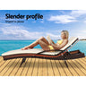 Gardeon Sun Lounge Wicker Lounger Outdoor Furniture Beach Chair Patio Adjustable Cushion Brown