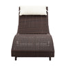 Gardeon 2PC Sun Lounge Wicker Lounger Outdoor Furniture Beach Chair Garden Adjustable Brown