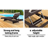 Gardeon 2PC Sun Lounge Wicker Lounger Outdoor Furniture Beach Chair Garden Adjustable Brown