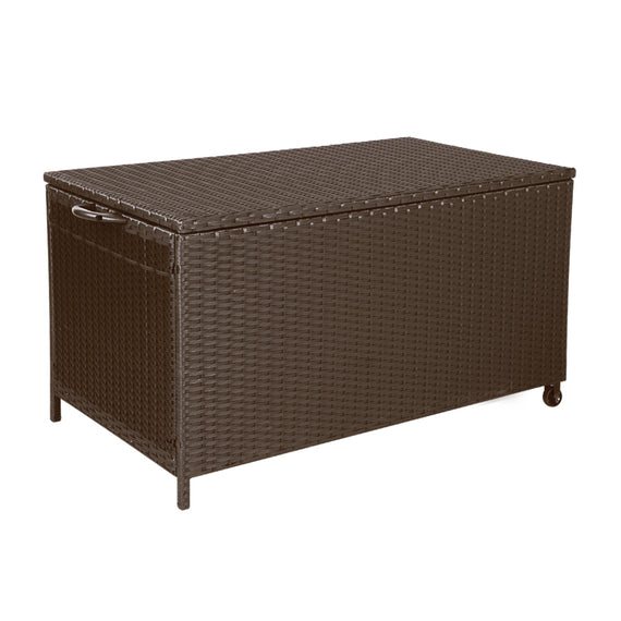 Gardeon 320L Outdoor Wicker Storage Box - Brown