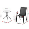 Gardeon Outdoor Furniture 3PC Table and chairs Stackable Bistro Set Patio Coffee