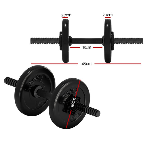 Everfit 7KG Dumbbells Dumbbell Set Weight Plates Home Gym Fitness Exercise