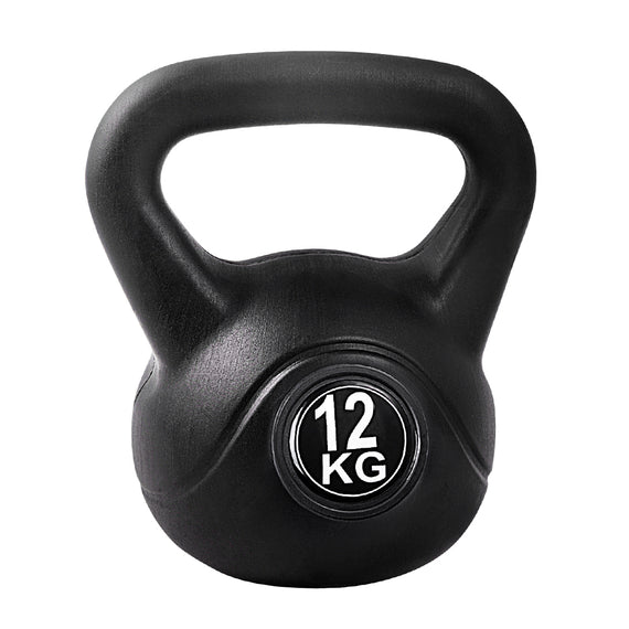 Everfit 12kg Kettlebell Set Weight Lifting Bench Dumbbells Kettle Bell Gym Home