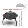 Fire Pit BBQ Charcoal Smoker Portable Outdoor Camping Pits Patio Fireplace 22"