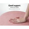 Artiss Ottoman Foot Stool Round Velvet Pink