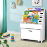 Keezi Kids White Bookshelf Storage Organiser Bookcase Drawers Children Shelf