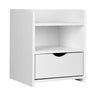 Artiss Bedside Table 1 Drawer with Shelf - FARA White