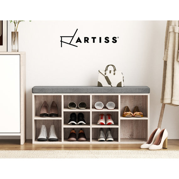 Artiss Bench Wooden Shoe Rack Storage