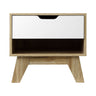 Artiss Bedside Table 1 Drawer with Shelf - IKER White & Oak