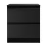 Artiss Bedside Table 2 Drawers - PEPE Black