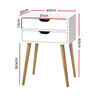 Artiss Bedside Table 2 Drawers - BODIE White