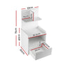 Artiss Bedside Table 1 Drawer with Shelves - EVERMORE White