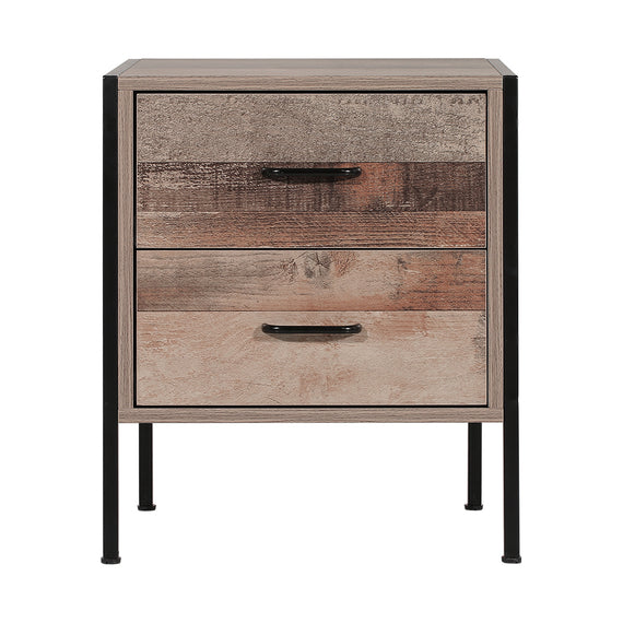 Artiss Bedside Table 2 Drawers - BARNLY