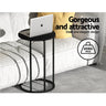 Artiss Coffee Table Side Table Round Black Martha