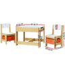 Keezi 3PCS Kids Table and Chairs Set Activity Chalkboard Toys Storage Box Desk