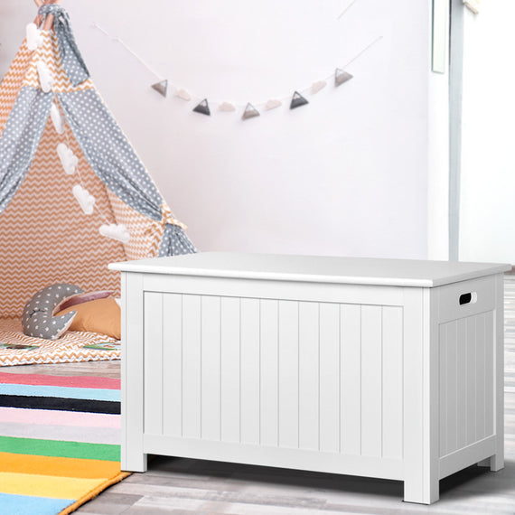 Keezi Kids Toy Box Chest Storage Blanket Children Clothes Room Organiser White
