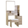 Artiss Dressing Table Stool Set 4 Drawers Oak