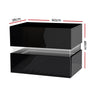 Artiss Bedside Table LED 2 Drawers - LUMI Black