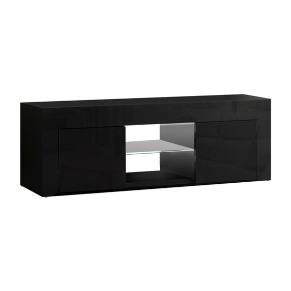 Artiss Entertainment Unit TV Cabinet LED 130cm Black Angus