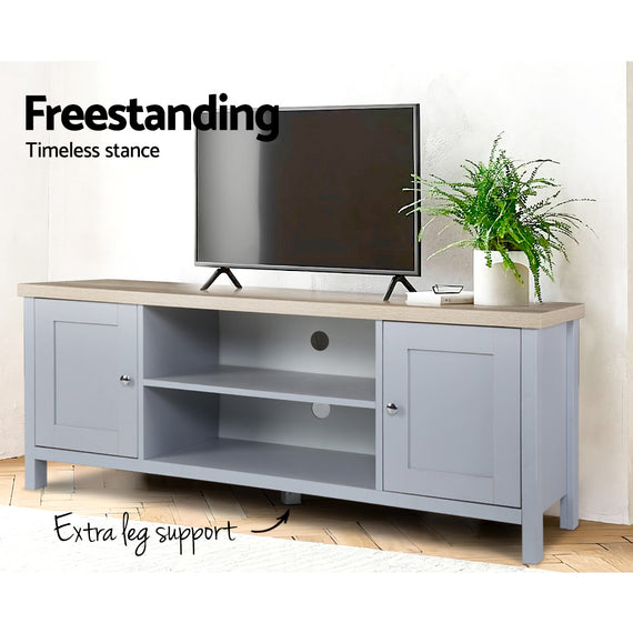 Artiss TV Cabinet Entertainment Unit Stand French Provincial Storage Shelf Wooden 130cm Grey