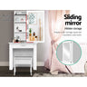 Artiss Dressing Table Stool Set Sliding Mirror White Demi