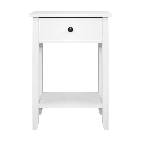 Artiss Bedside Table 1 Drawer with Shelf - BOWIE White