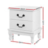 Artiss Bedside Table 2 Drawers - KUBI White