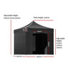 Instahut Gazebo 3x3 Pop Up Marquee Folding Tent Wedding Gazebos Camping Outdoor Shade Canopy Black