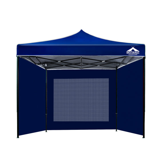 Instahut Gazebo 3x3 Pop Up Marquee Folding Tent Wedding Gazebos Camping Outdoor Shade Canopy Blue