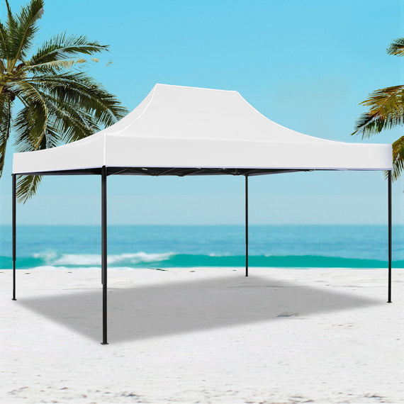 Instahut Gazebo Pop Up Marquee 3x4.5 Outdoor Tent Folding Wedding Gazebos White