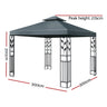 Instahut Gazebo 3x3m Party Marquee Outdoor Wedding Event Tent Iron Art Canopy