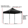 Instahut Gazebo Pop Up Marquee 3x3m Folding Tent Wedding Outdoor Camping Canopy Gazebos Shade Black