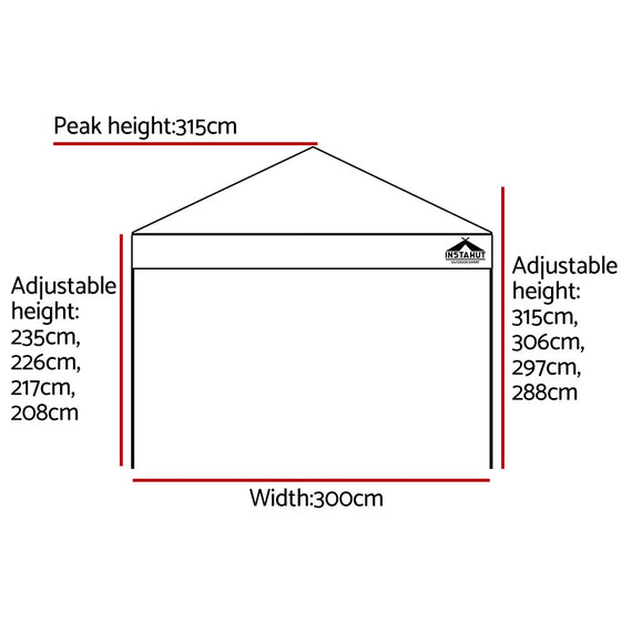 Instahut Gazebo Pop Up Marquee 3x3m Folding Tent Wedding Outdoor Camping Canopy Gazebos Shade White