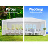 Instahut Gazebo 3x6m Marquee Wedding Party Tent Outdoor Camping Side Wall Canopy 4 Panel White