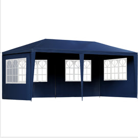 Instahut Gazebo 3x6m Marquee Wedding Party Tent Outdoor Camping Side Wall Canopy 6 Panel Blue