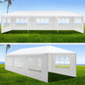 Instahut Gazebo 3x9m Marquee Wedding Party Tent Outdoor Camping Side Wall Canopy 8 Panel White